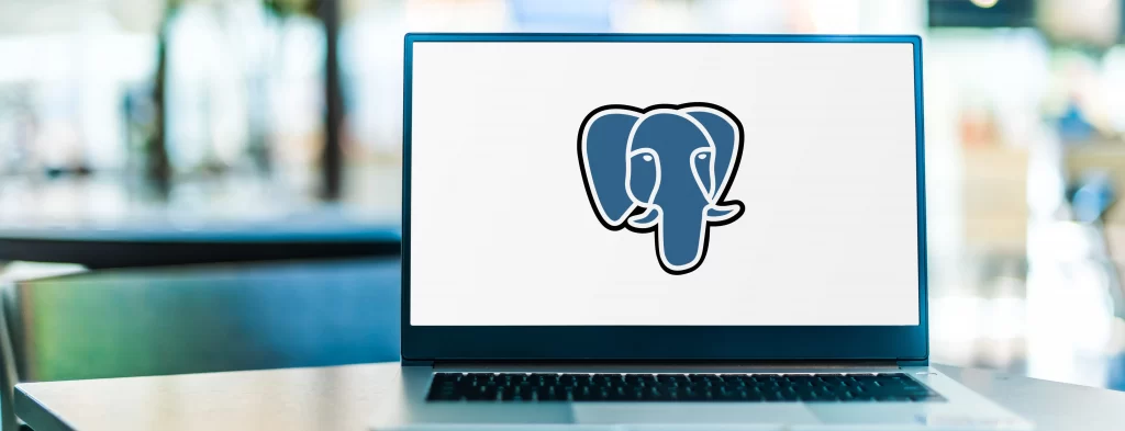 PostgreSQL bannière - PC avec logo